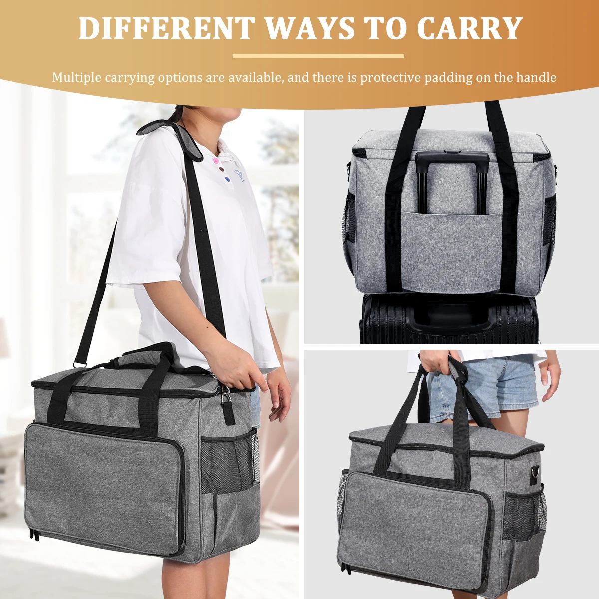 KOKNIT-estuche de transporte para máquina de coser, bolsa de almacenamiento, organizador de accesorios de costura de gran capacidad, bolsa de viaje con múltiples bolsillos