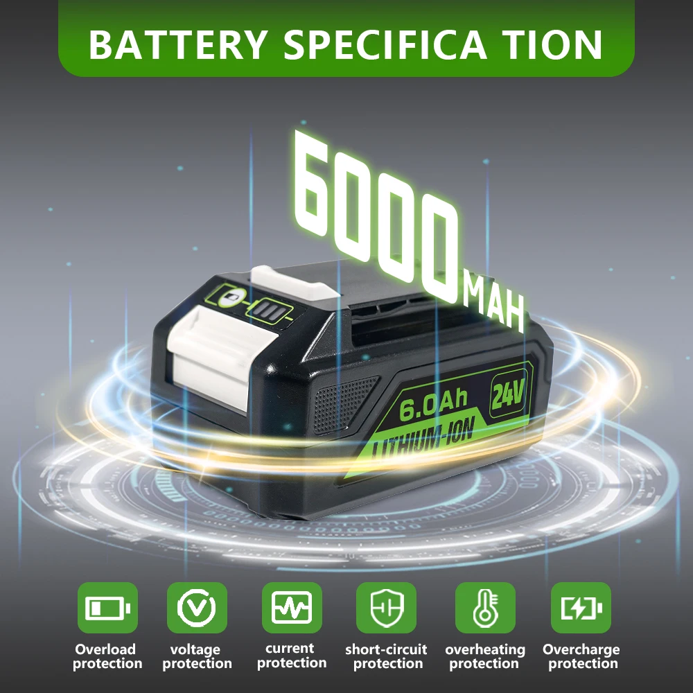 

for Greenworks 24V 3-6Ah Tools Battery for Power Tools - Construction And Gardening Equipment Rechargeable battery