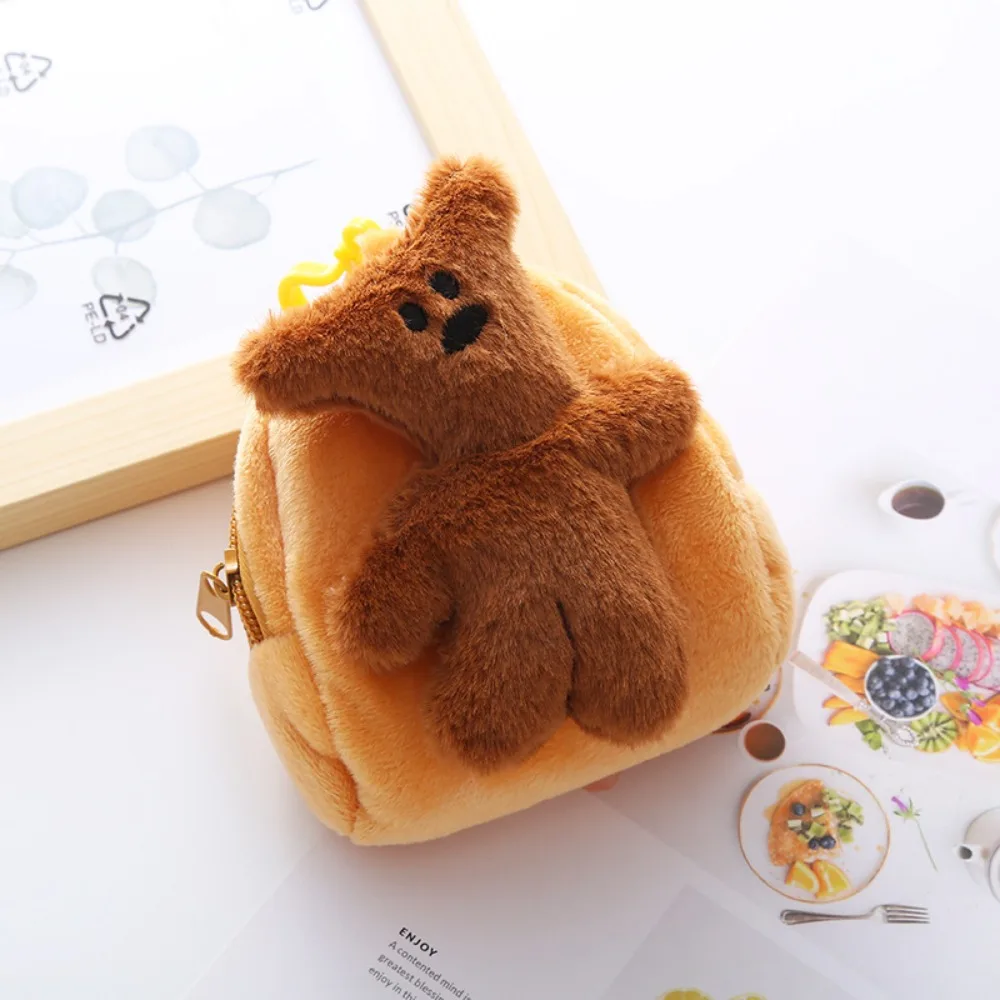 Cartoon Plush Capybara Coin Purse Earphone Bag Portable Mini Key Lipstick Bag Storage Bag Backpack Pendant Keychain Gift