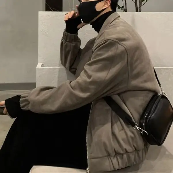 

Suede Korean autumn and winter jackets for men's handsome high street jackets for winter high-end styles for fashion clothes