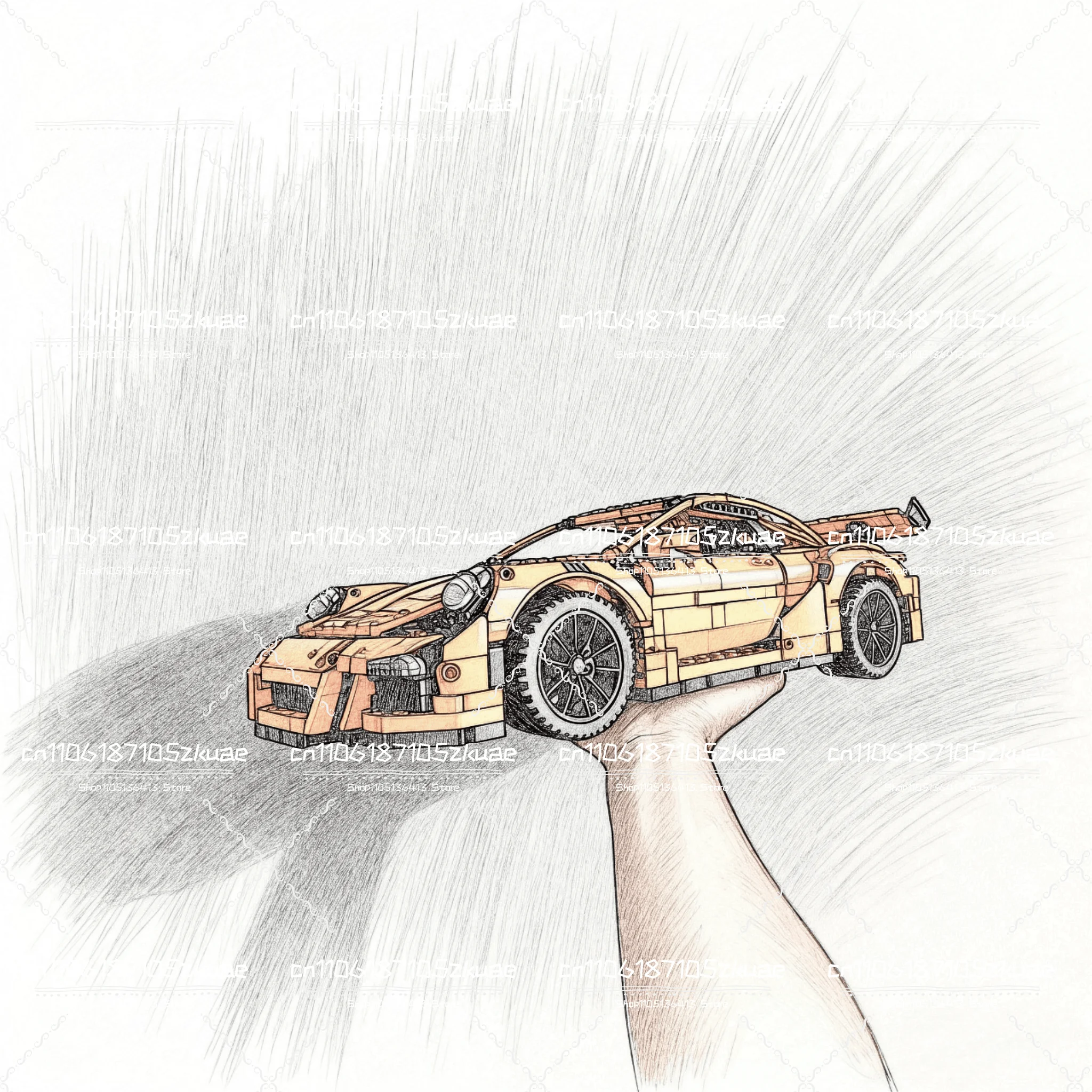 

2758 PCS Technicial orange Car Model Building Blocks Bricks Toys For Adults Boys And Kids Christmas Birthday Gifts