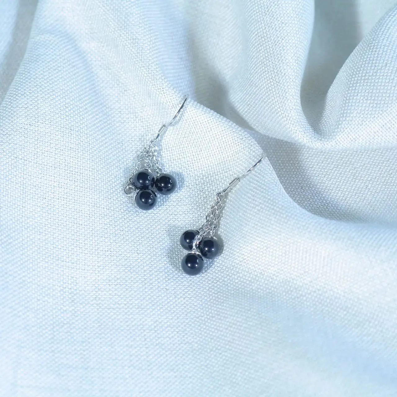 

5 мм черные бусины-ракушки S925, серебряные висячие серьги для женщин, подарок на день рождения, новинка 2025 г.