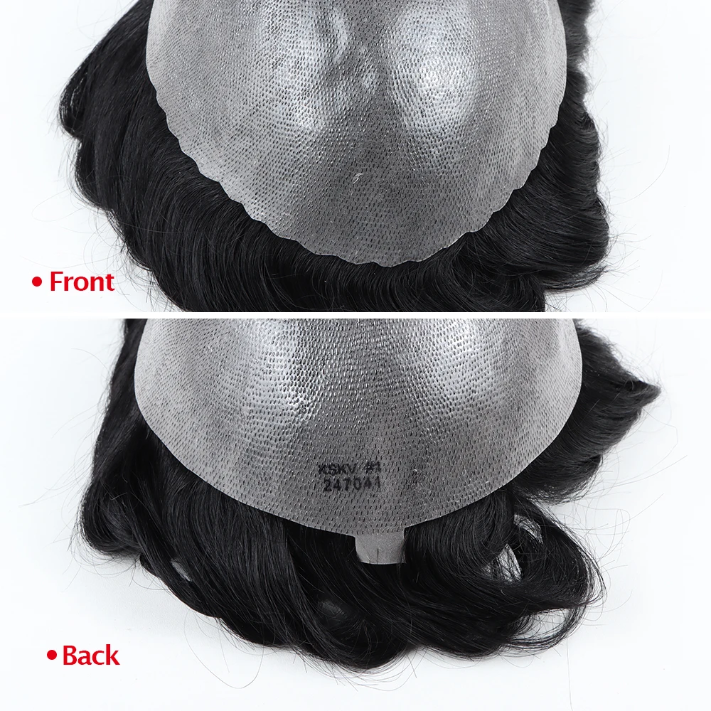 VAST Real Hair Wigs Human Hair Toupee Men's Topper Manufacturers Supply Thin PU V Pin Toupee