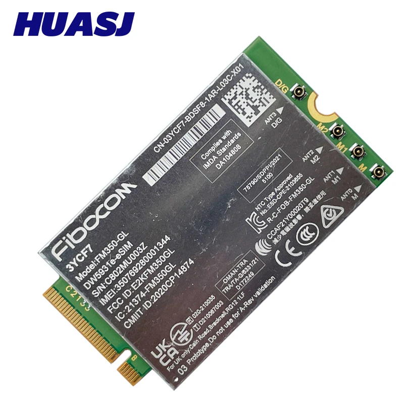 FM350-GL DW5931e-eSIM 5G M.2 Module for Dell Latitude 5531 9330 3571 Laptop 4x4 MIMO GNSS Modem