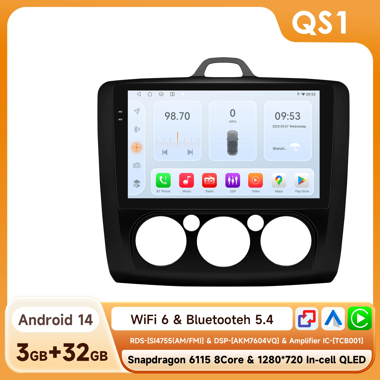 Hizpo Auto Multimedia Speler Voor Ford Focus Exi Mt Mk2 Mk3 2004-2011 Android Auto Carplay Gps 2din Autoradio Octa Core Stereo Dsp