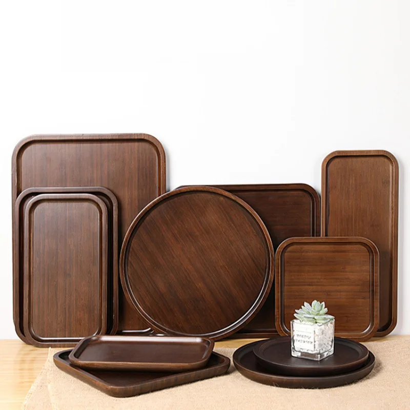 

Walnut bamboo wooden tray, dried fruit tray, rectangular Japanese tea set tray