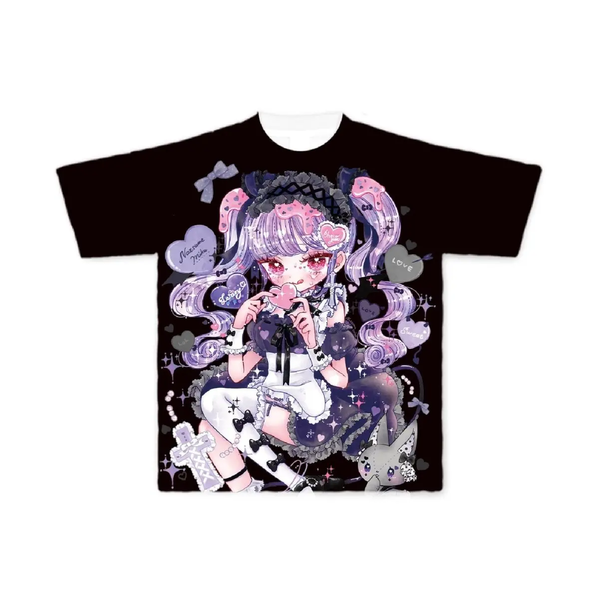2026 Spezieller japanischer Landmine-Style Anime-Druck Lockerer Kurzarm Zweiteiler für Erwachsene/Kinder Y2K Harajuku Subkultur Lockerer T-Shirt – Detail 10
