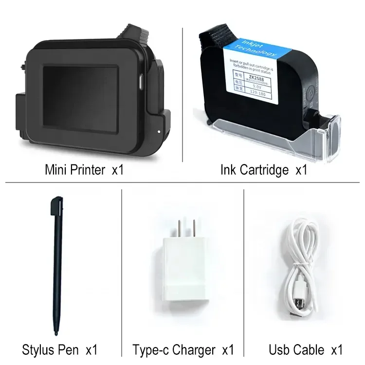 Piccola stampante portatile intelligente mini a getto d'inchiostro portatile per stampante con data di scadenza per macchina da stampa di magliette fai-da-te