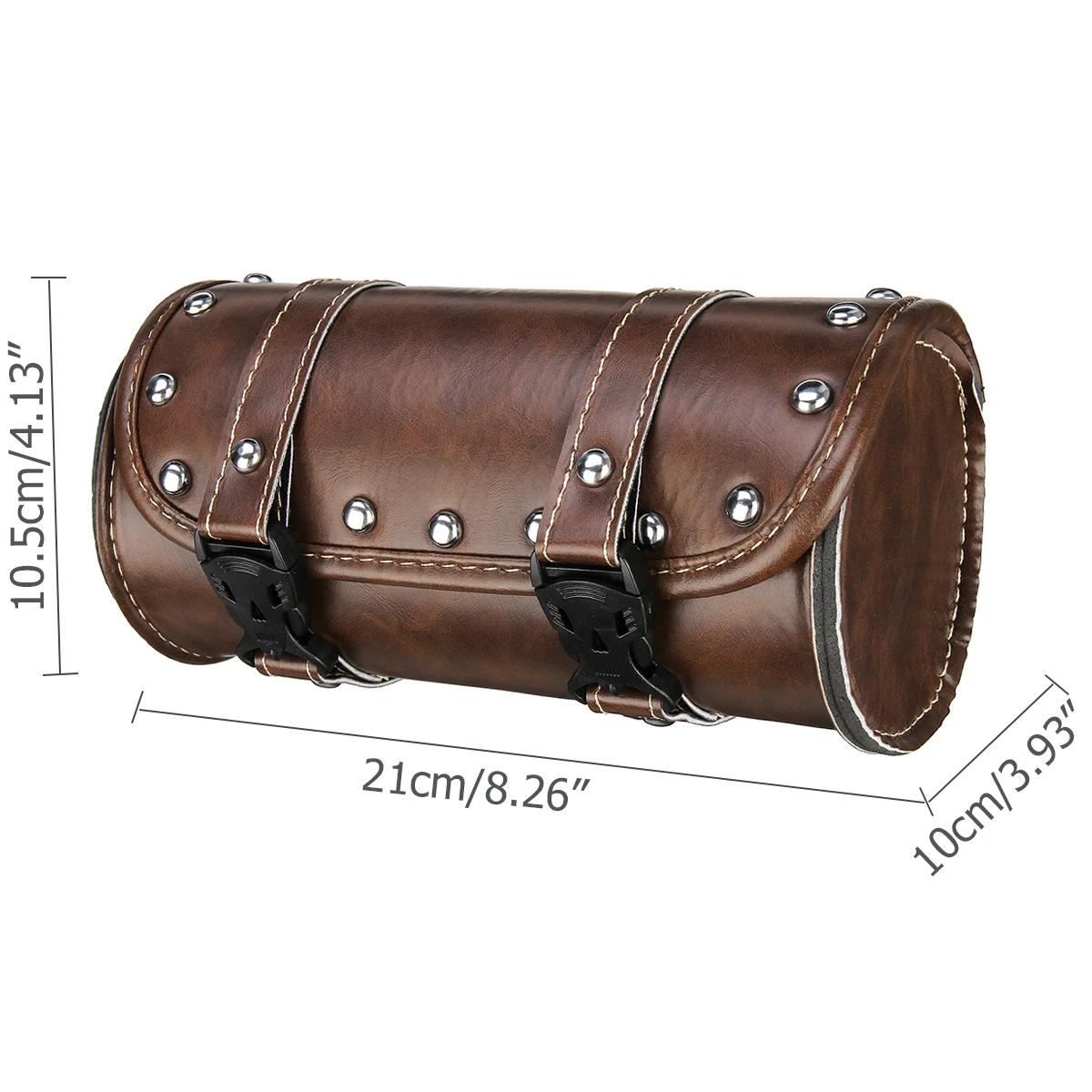 Universal Motorcycle Tool Bag Waterproof Leather Front Fork Handlebar Toolkit Vintage Tool Roll Storage Barrel Cruiser Saddlebag