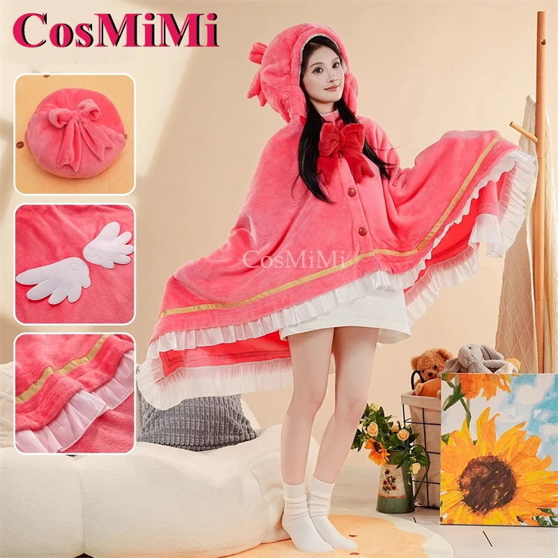 CosMiMi Cardcaptor ซากุระคิโนโมโตะซากุระคอสเพลย์เครื่องแต่งกายผลิตภัณฑ์อนุพันธ์ขี้เกียจผ้าห่มน่ารักเสื้อคลุมเครื่องปรับอากาศผ้าห่ม