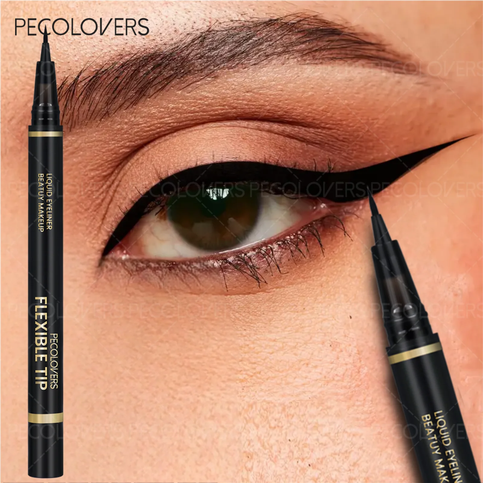 1PC 黒液体アイライナーペン防水長期的な速乾性スムーズアイライナー抗汚れ液体アイライナーペン