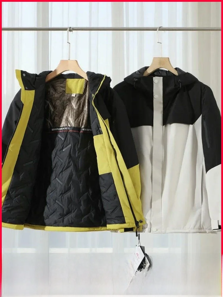 

aphene Self-Heating Men's Winter Outdoor Windproof Waterproof High Loosen Parka Cotton Jaet Polyester Fiber Filling