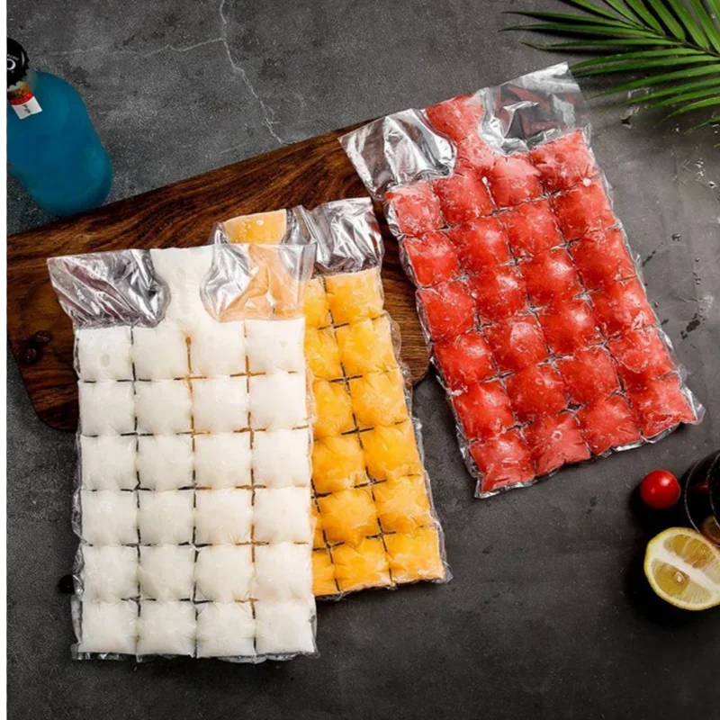 DIY disposable ice cube bags self-sealing ice cube bags transparent quick-frozen ice mold bags kitchen gadgets 10 pack