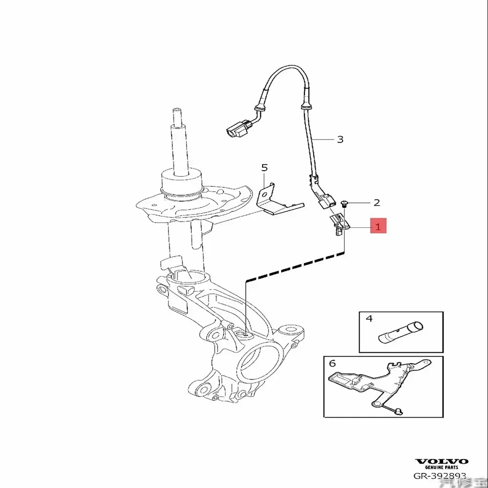 SCJYRXS For VOLVO S60 S80 V60 V70 XC60 XC70 Engine Speed Sensor 30793929 Front L/R Wheel Speed ABS Sensor 31423572