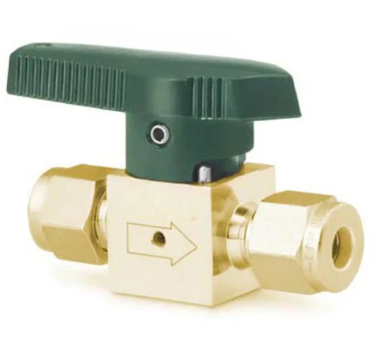 B-4P4T Brass Quarter Turn Instrument Plug Valve 1/4in Tube Fitting 1.6 Cv