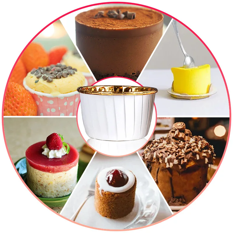 50PCS Thickened Muffin Cupcake Liner Gold Cake Wrappers Baking Cup Tray Case Cake Paper Cups Pastry Tools Party Tools