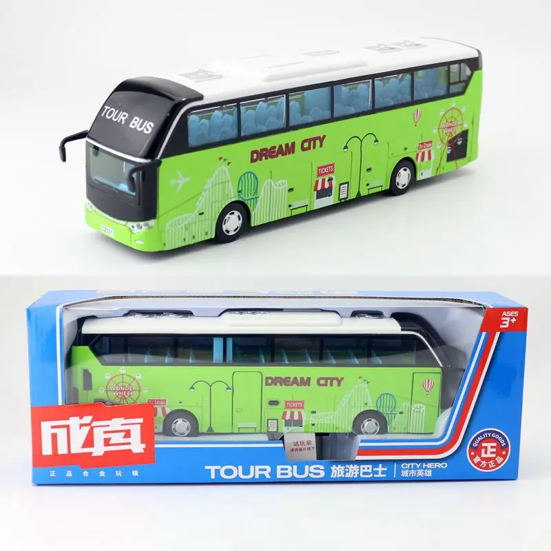 1: 50 alloy pull back tourist bus model,simulation of sound and light city bus toys,original packaging car toys,wholesale