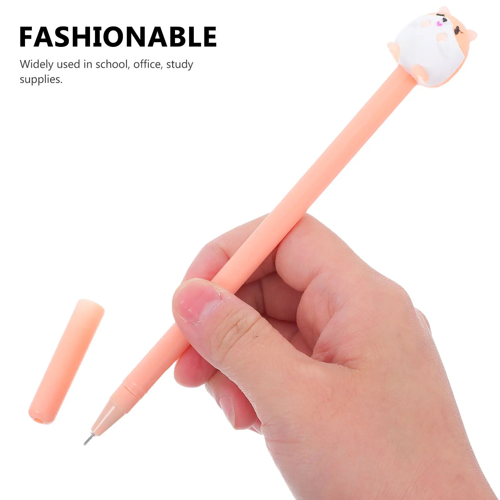 

12Pcs Creative Neutral Pens Hamster Gel Pen Cover Design Smooth Writing School Office Students Stylish Comfortable Gel Pens