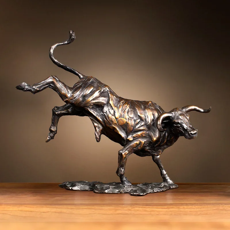 Toro de cobre, adornos, latón, toro del zodiaco, artesanías, decoraciones de escritorio de oficina