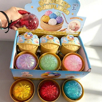 Colorful Simulated Dumpling squishies Relaxing Relieve Anxiety Antistress Enhance Happy Reusable Rebound Squeeze Reliever Toy