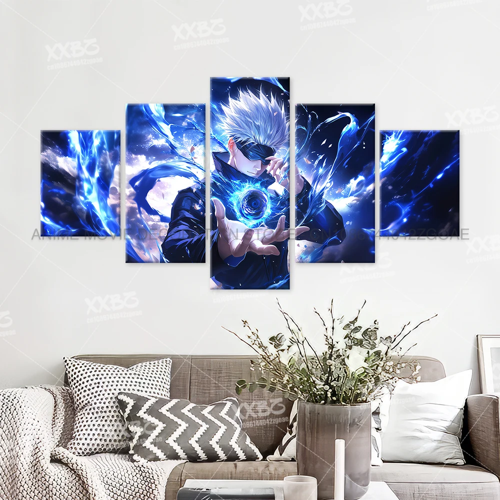 Anime Jujutsu Kaisen Charakter 5PCS Home Decor Leinwand Gemälde Bilder Wand Kunst Gedruckt Poster Kein Rahmen Kunstwerk Wohnzimmer – Detail 9