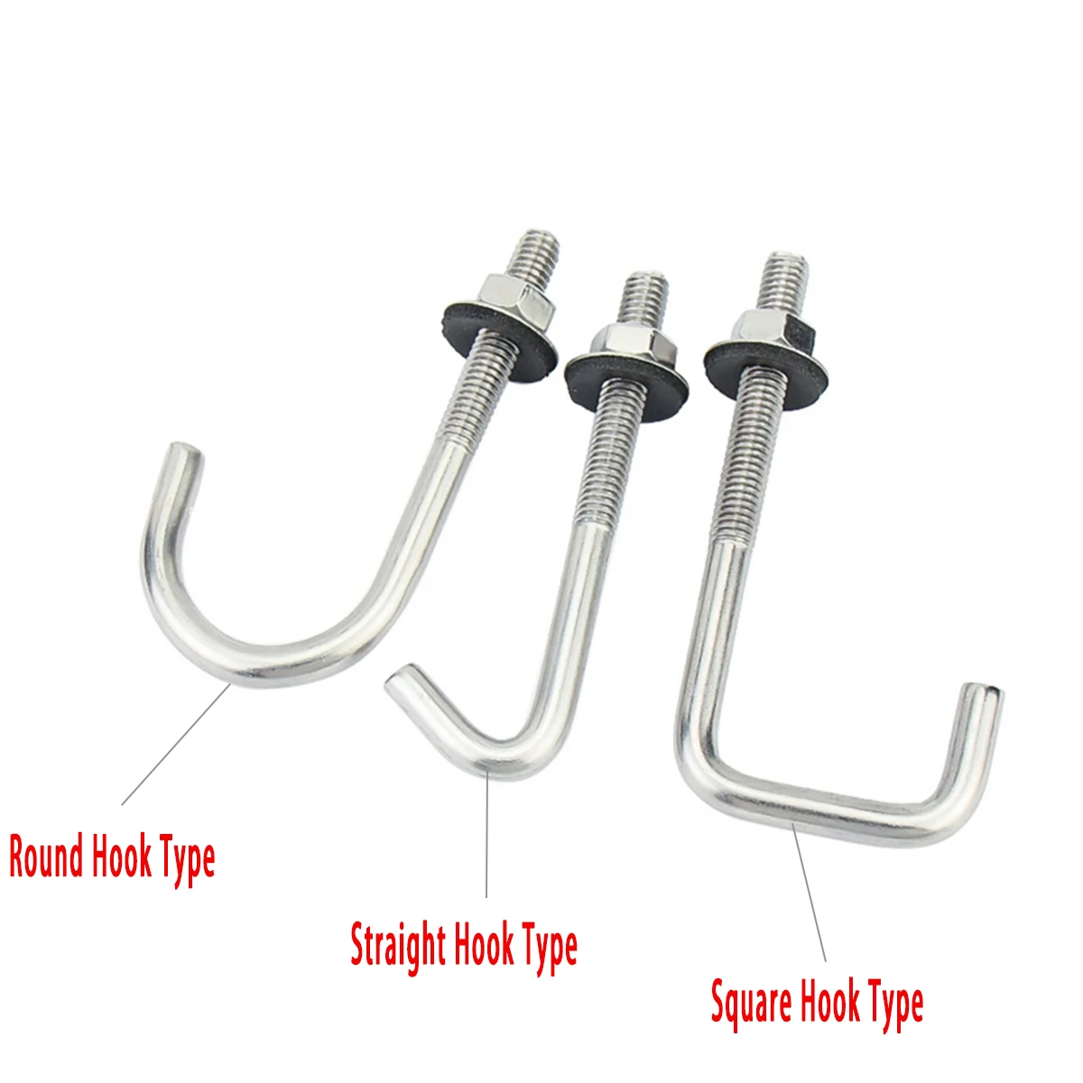 

304 Stainless Steel Irregular Bolt Circular / Right Angle / Square Corrugated Hook Nail M5M6