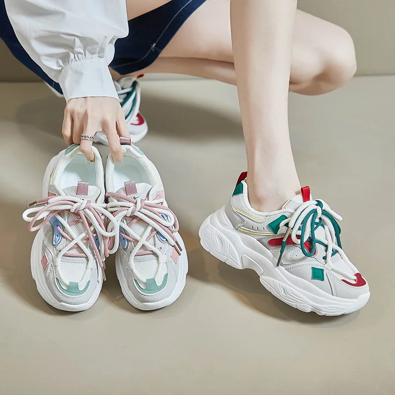 Spring & Summer Air Mesh Women White Shoes New Female Girls Sneakers Fashion Breathable Sports Casual Size 35-40