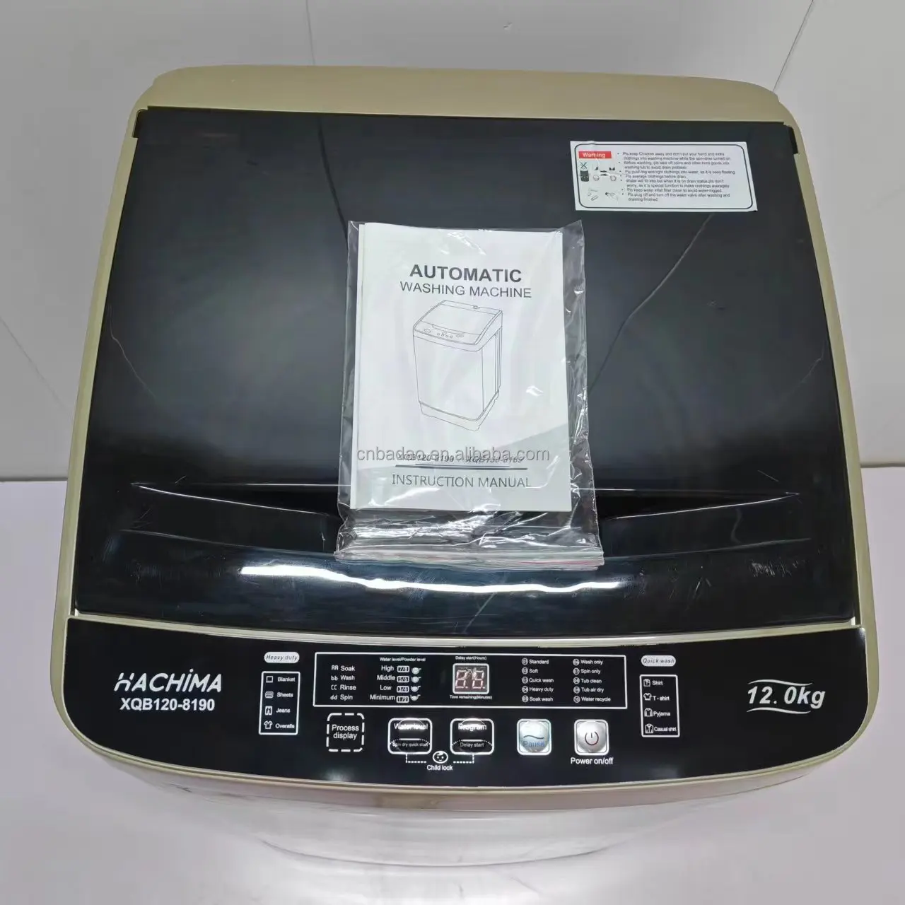 Hot 12kg Fully Automatic Single Tube Top Loader Portable Washing Machine Large 10kg 15kg Wash Cloth Washing Machine XQB120-8190