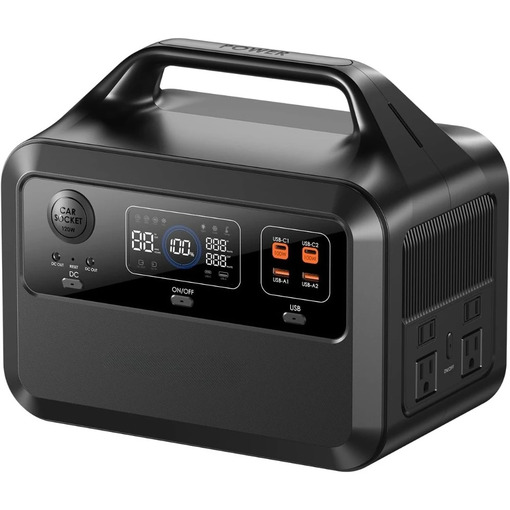 Portable Power Station 600, 110V/600W Solar Generator(Surge 1200W), 460Wh Backup LiFePO4 Battery for Outdoor Home