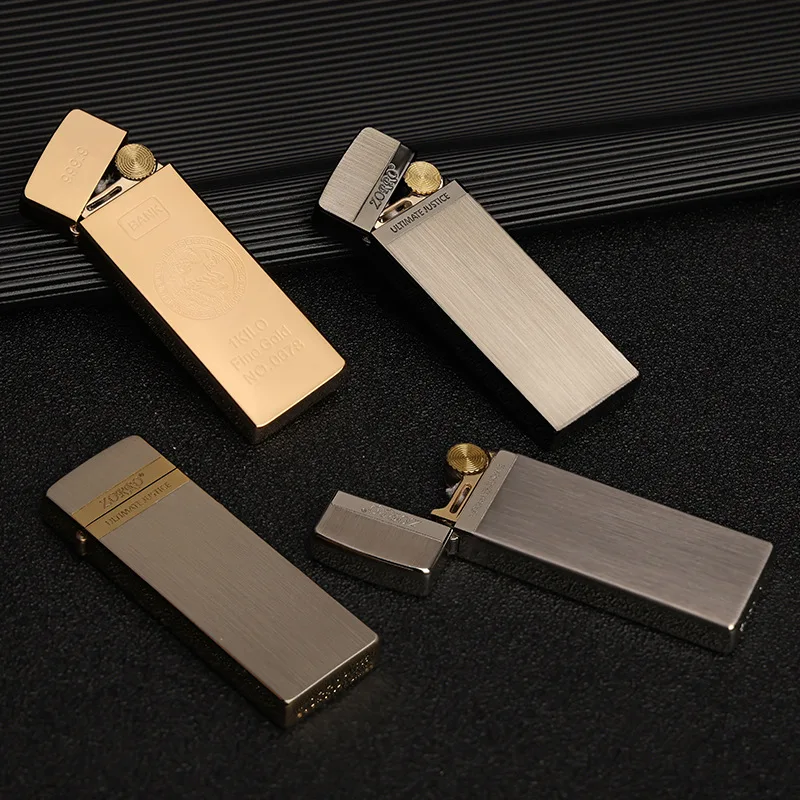 ZORRO Ultradünnes Reines Kupfer Mini-Kerosin-Feuerzeug Tragbares Metall-Windschutz-Feuerzeug mit Reibrad Zigaretten-Raucherzubehör