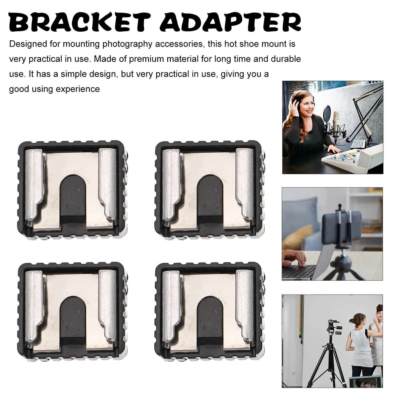 

4pcs Hot Mount 1/4 Inch Copper Nut Flash Bracket Adapter For Camera Light Bracket For Flash Microphone Monitor