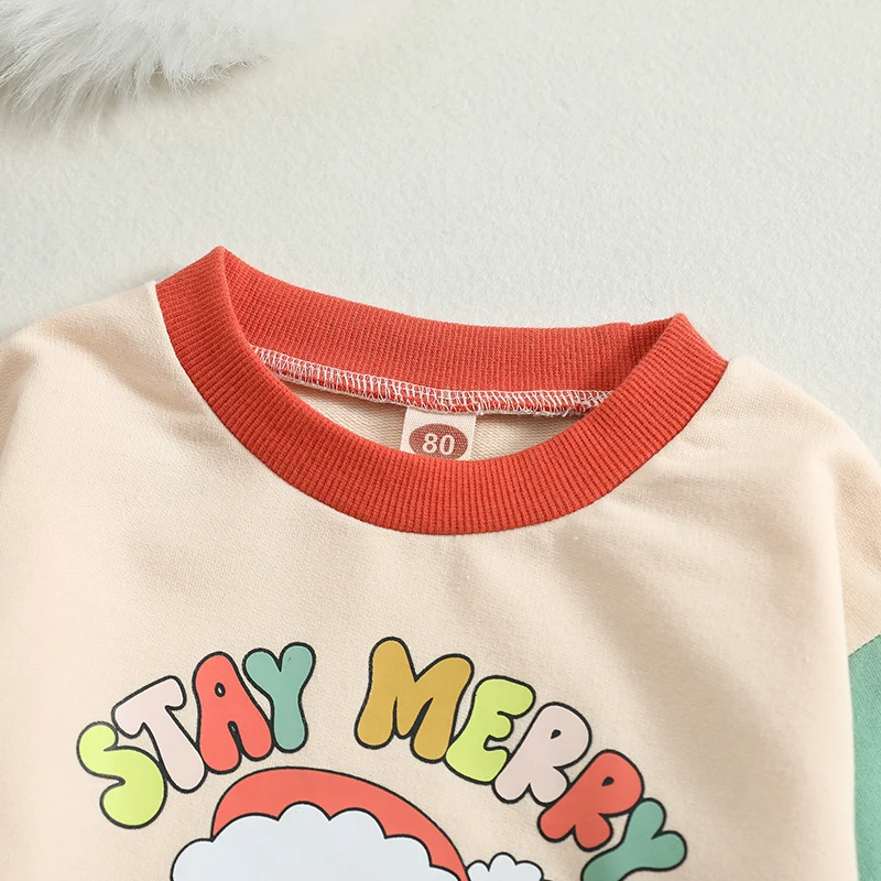 Macacão infantil de inverno com estampa de rena, manga comprida, gola redonda, body de Natal para meninos e meninas