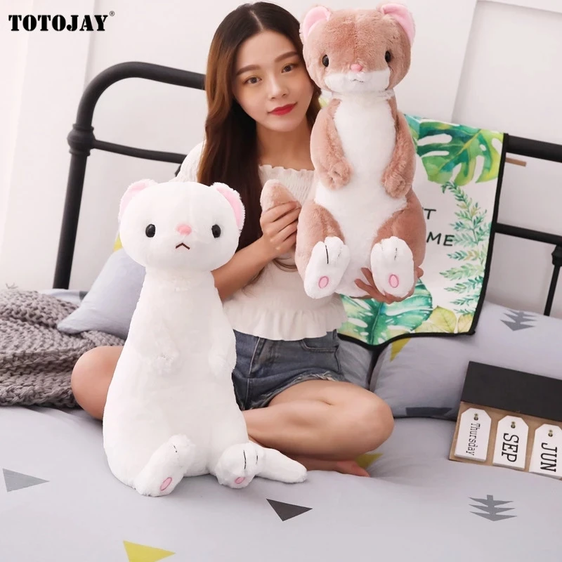 1pc 50cm Fluffy Ferret Plush Toy Soft Stuffed Peluche Cartoon Animal Ferret Dolls Home Decoration Toys Kids Girls Xmas Gift