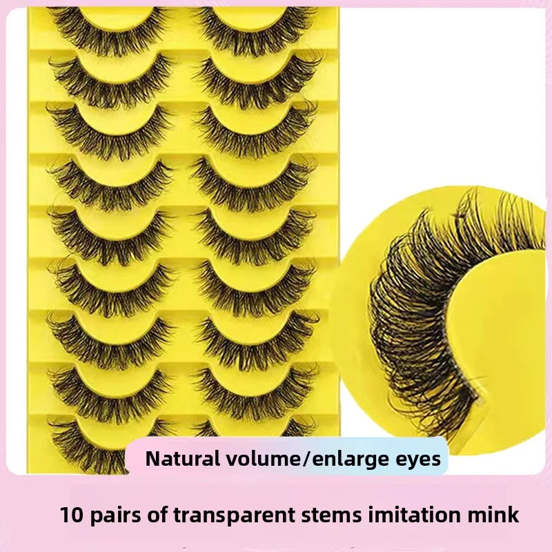 10 paia di ciglia occhio di volpe Ciglia finte D Curl Volume slavo ipoallergenico spesso con grande curva 3D per il trucco degli occhi drammatico