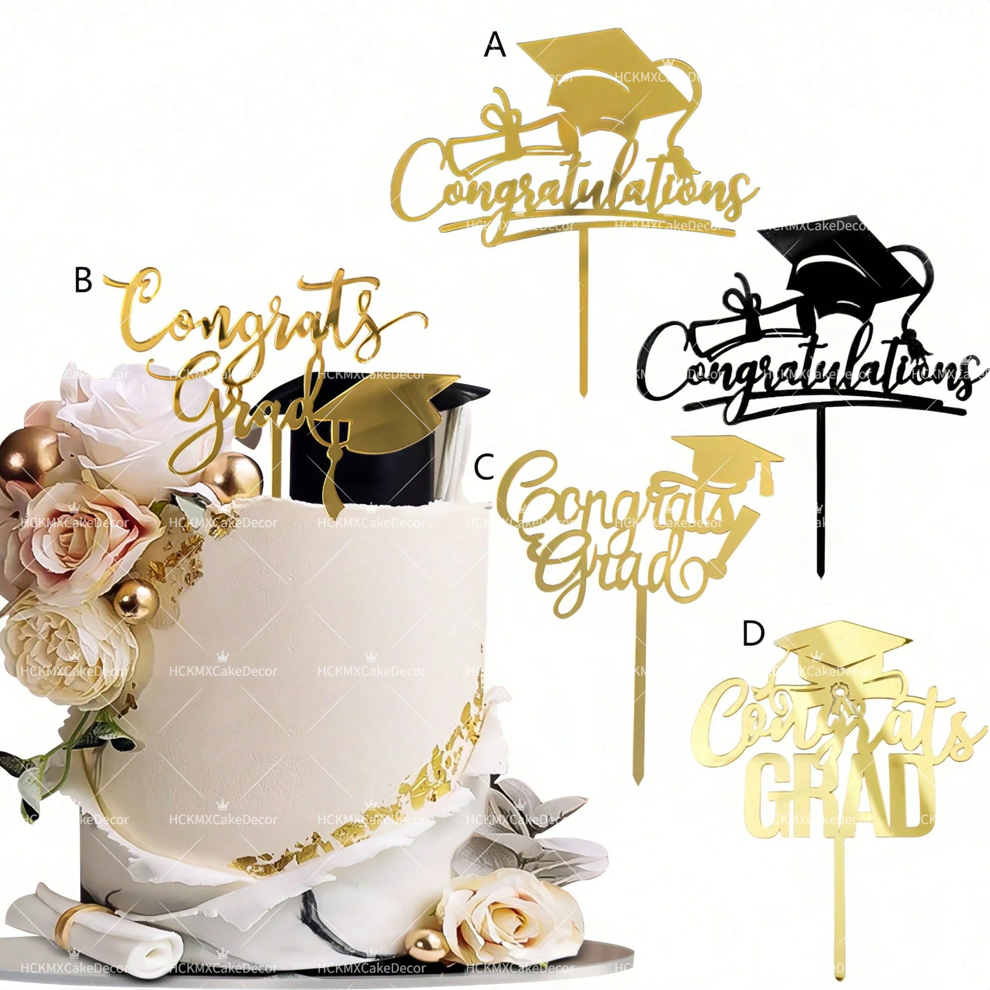 Kit 3 Peças: Topo de Bolo Parabéns Formando - Decorações para Festa de Formatura 2026 - Artigos para Celebração de Formatura