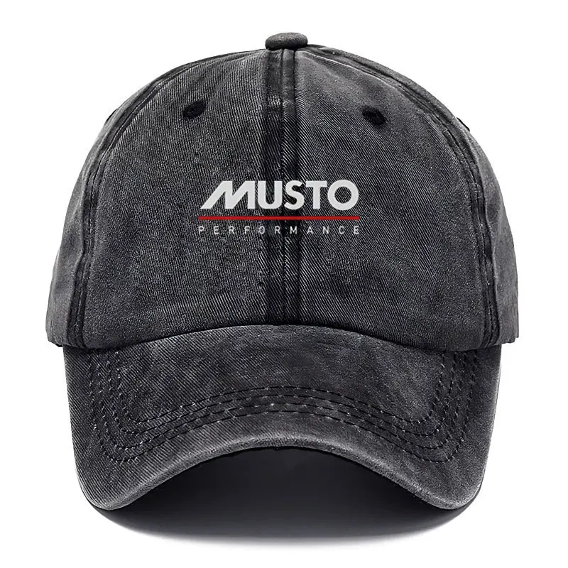 Musto Performance Custom Vintage Washed Cotton Baseball Cap Unisex Retro Soft Top Adjustable Snapback Hat for Outdoor Sports