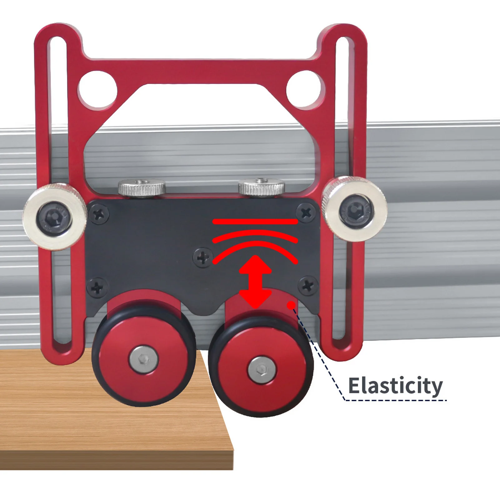 

US Table Saw Feeder Roller Aluminum Alloy Easy Installation Good Safety Woodworking Feeding Roller Rubber Wheel for Processing