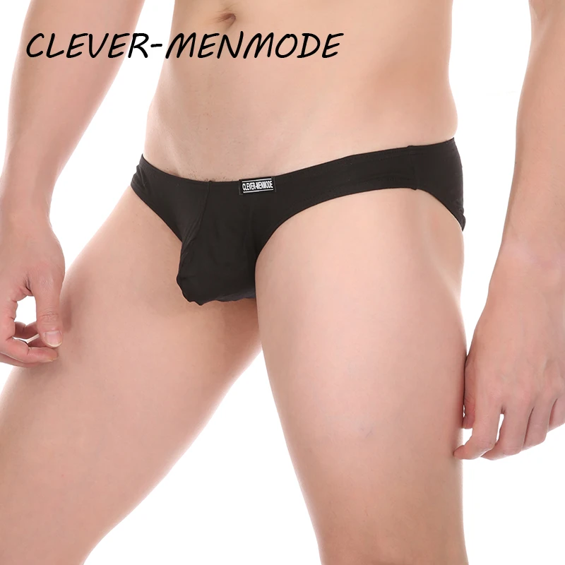 CLEVER-MENMODE Calzoncillos sexys de algodón de tiro bajo para hombre U Bolso convexo Bolso Bragas ultrafinas Mini micro medias Lencería Bragas japonesas