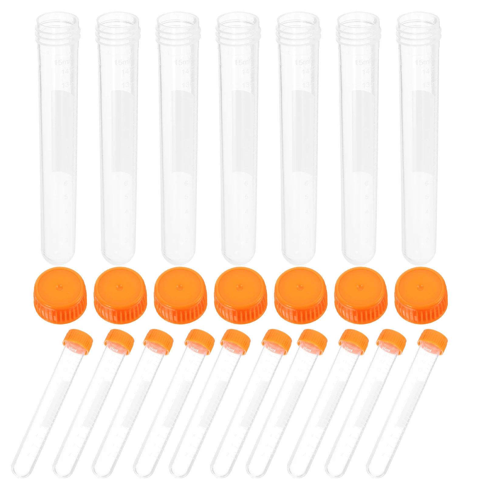 20 Pcs Storage Sealed Bottle Test Tubes Clear Plastic Sewing Kit Sampling Vials