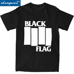 Casual Black Flag Punk Band T-Shirt Men Cotton Short Sleeve Round Neck Summer Top Tee