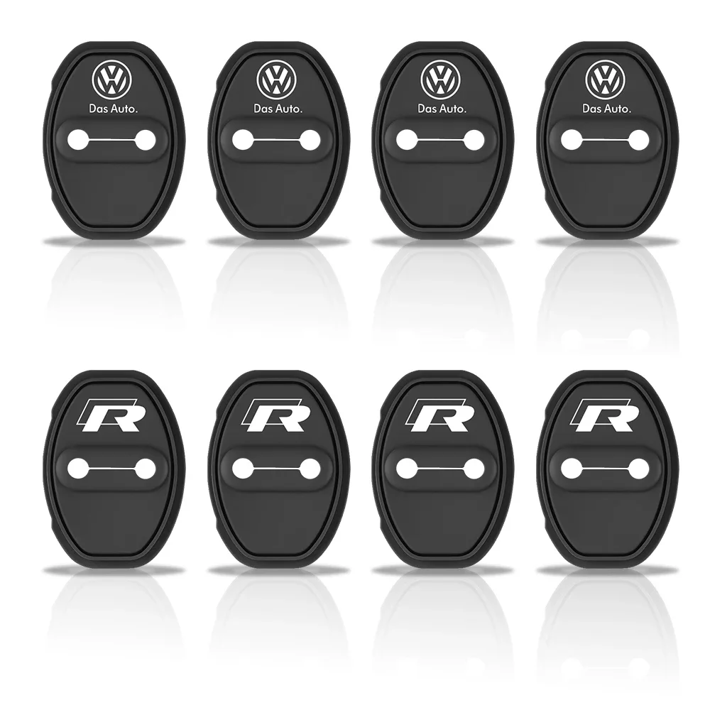 2/4Pcs Silicone Car Door Lock Buckle Protection Covers Accessories For Volkswagen VW Golf 4 MK7 Beetle Touran Bora R POLO Tiguan