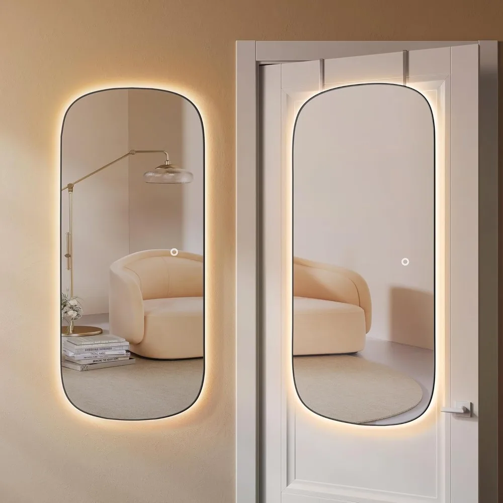 LED Mirror, Arched Wall Mirrors Full Length, 47.2