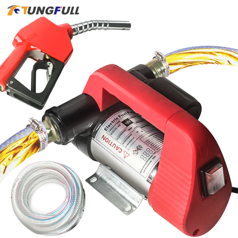 12V/24V/220V Fuel Transfer Pump for Diesel Universal Electric Car Fuel Pump Self-Priming Pump Automatic Stop Electric Oil Pump