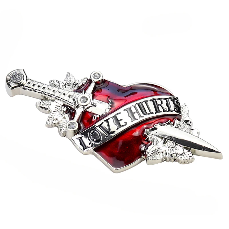 

Панк-меч, пирсинг в форме сердца, пряжка для ремня, креативная металлическая эмаль, мужской и женский джинсовый ремень, изысканный подарок, пряжка, ювелирные изделия для рукоделия