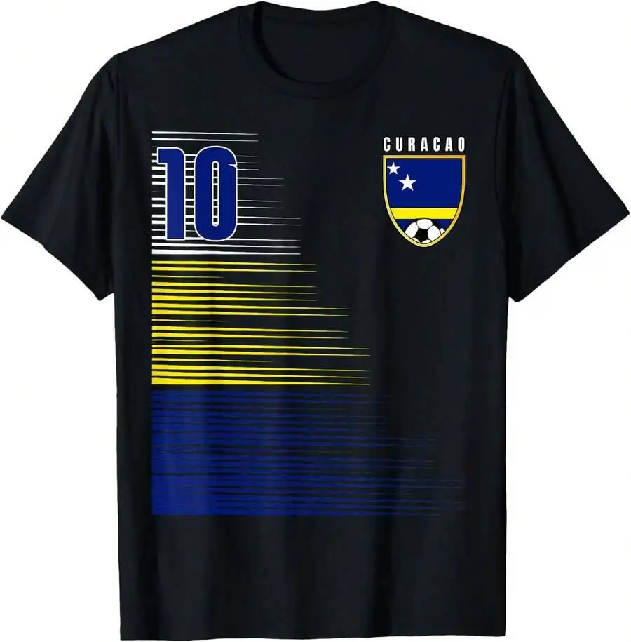 Curacao Flag Curacaoan Pride Lovers Retro T-Shirt 100% Cotton Trendy Y2K Short-Sleeve Tee-Soft, Quick-Drying, Moisture-Wicking;