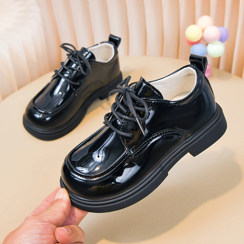 Mumoresip Children's Uniform Shoes Classic Black School Perform Dress Mary Jane Shoes for Boys Girls Kids Formal Leather Shoes