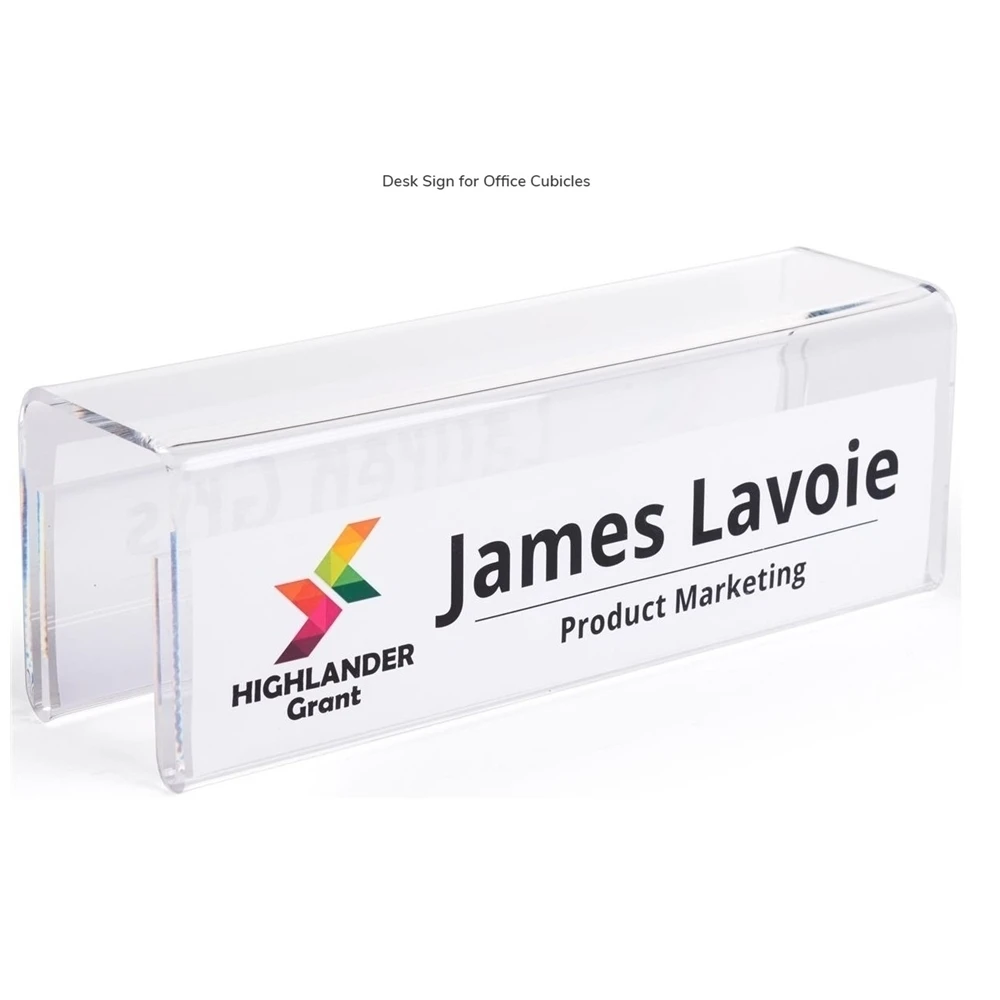 2-sided Cubicle Name Tag Holder Acrylic Partion Name Plate