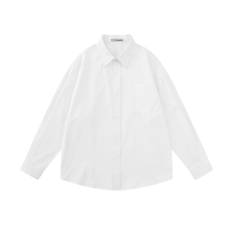 

Loose Long Sleeve Men's Shirt Autumn Fashion Brand Basic Style High-End Feeling Underwear Outerwear Polyester Breathable