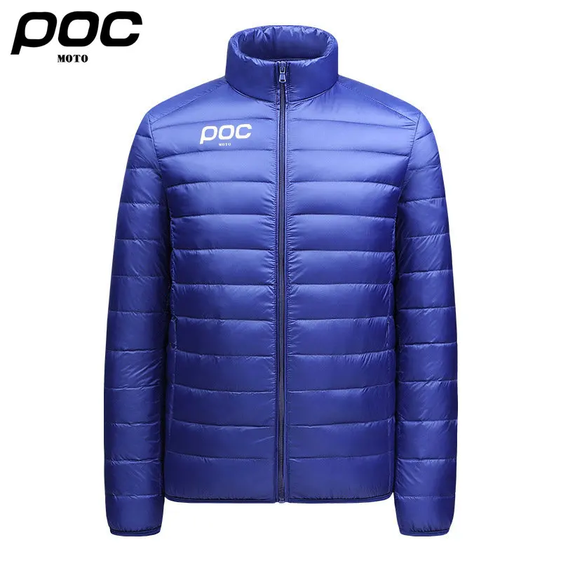 

2025 MOTO POC Cycling Jacket Outdoor Windproof Warm Puffer Jacket Men's Ultralight Hiking Camping Trekking Winter Coat M-4XL