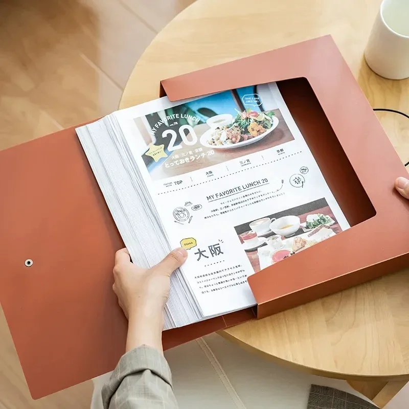 Storage Folders Large Capacity A4 File Storage Box Documents Waterproof Organizer Desktop Archive Organizer Folder with Buckle